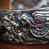 Dragon Decorated Ethnic Cuff Bracelet