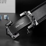 Cut-Out Frame Style Buckled Leather Belt