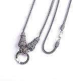 Lantern Pendant Snake Bone Chain Necklace
