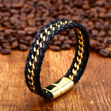 Head Layer Leather Hand-woven Chain Bracelet