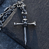 Dark Skull Cross Titanium Steel Necklace