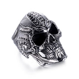 Anillo de acero inoxidable estilo calavera