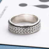 Braided Rope Design 925-Sterling Silver Ring