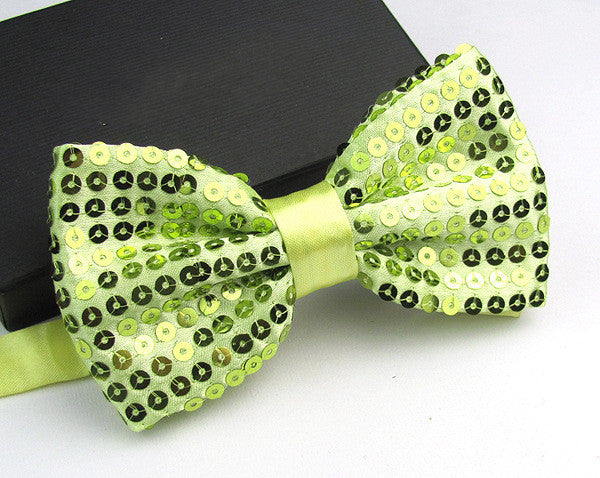 Bright Solid Sequined Bow Tie
