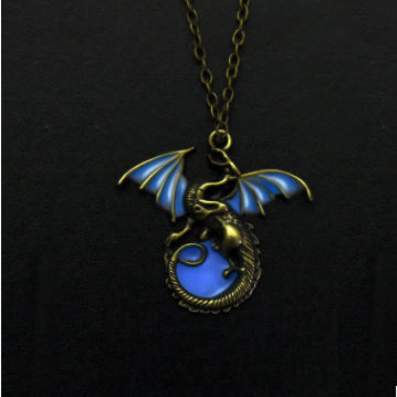 Ancient Dragon Pendant Chain Necklace