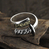 Vintage Distressed Japanese Samurai Sterling Silver Ring