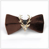 Christmas Elk Head Decoration Velvet Bow Tie