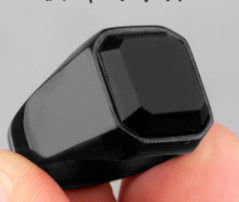 Glossy Square Gem Ring