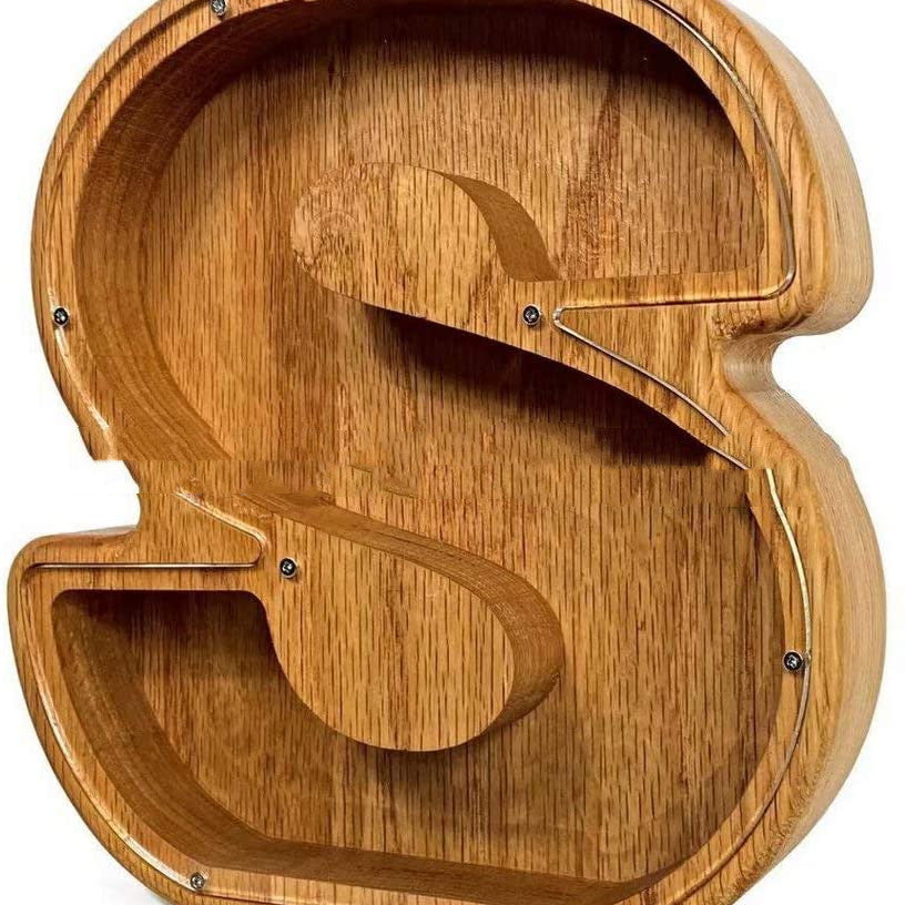Wooden Letter Shape Piggy Bank