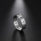 Hollow Cross Stainless Steel Ring
