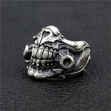 Gothic Teeth Skull Sterling Silver Ring