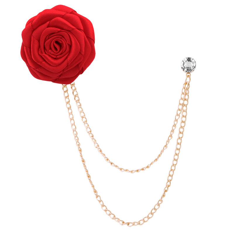 Broche de rosa y cadena