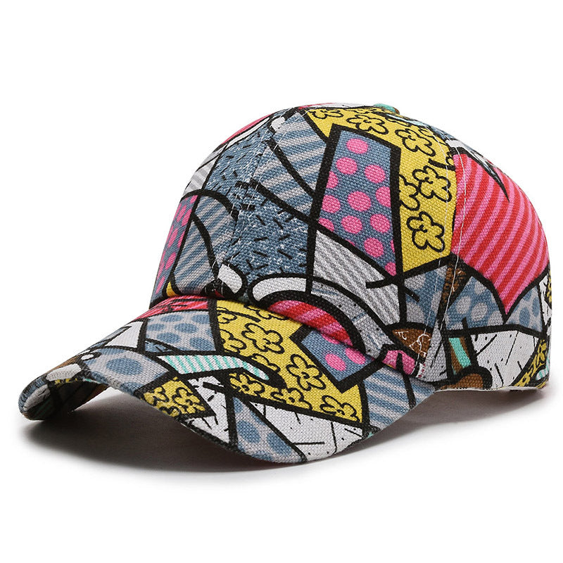 Gorra de Lona Estampada Abstracta