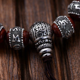 Six-Character Mantra Wooden Silver Bracelets