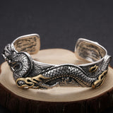 Retro Dragon Sterling Silver Cuff Bracelet