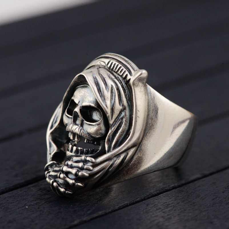 Cincin perak Sterling Grim Reaper