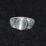 925 Silver Retro Natural Moonstone Ring