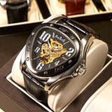 Hollow Triangle Mechanical Genuine Leather Watch