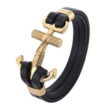 Anchor Buckle Leather Cord Bracelet
