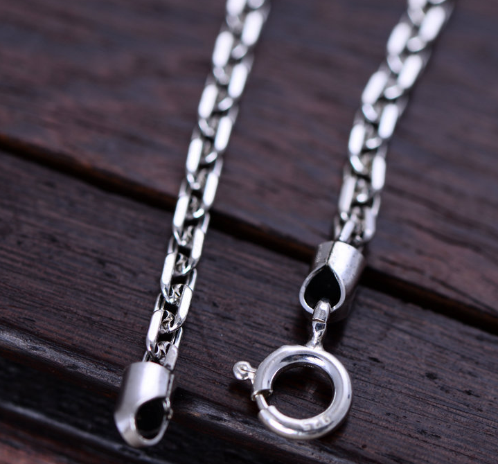 Wechseln Sie das Sechs-Wort-Mantra-Sterling-Silber-Halskette