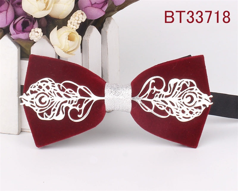 Metal Applique Red Bow Tie