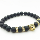 Leopard Head Buckle Beads Bracelet