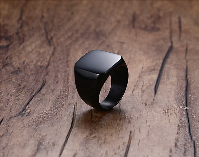 Metalic Black Titanium Polishing Stainless Ring