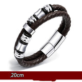 Silvery Cord Woven Leather Bracelet