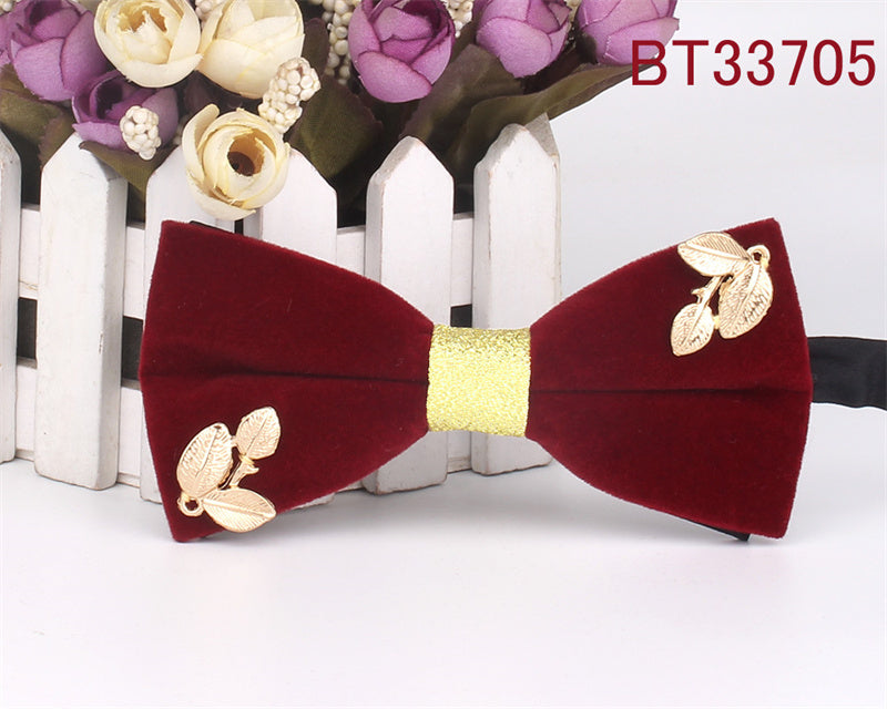 Metal Applique Red Bow Tie