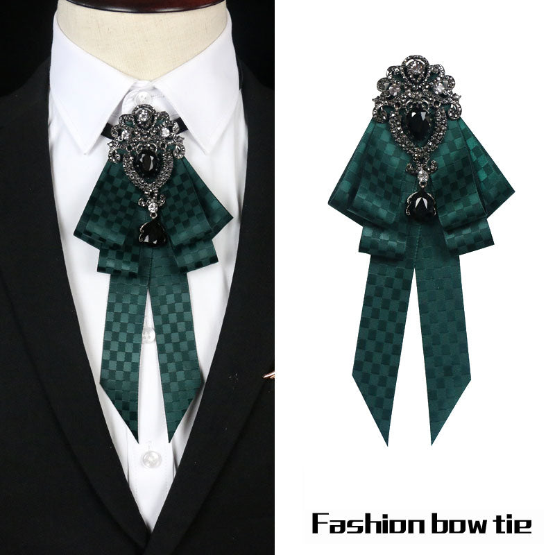 Charmed Rhinestone Brooch Multilayer Tie