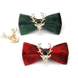 Christmas Elk Head Decoration Velvet Bow Tie