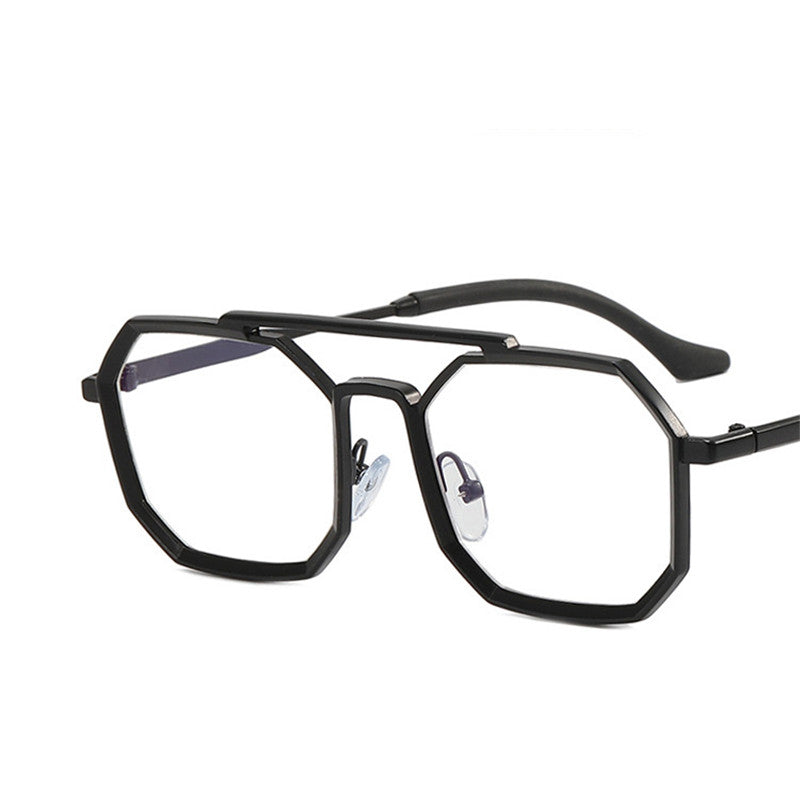 Retro Polygonal Double Bridge Sunglasses