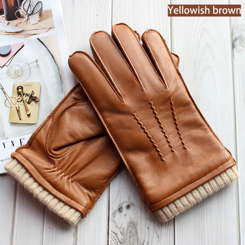 Windproof and Warm Sheepskin Short Gloves