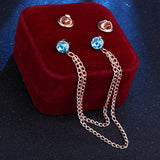 Rhinestone Decorated Double Chain Brooch