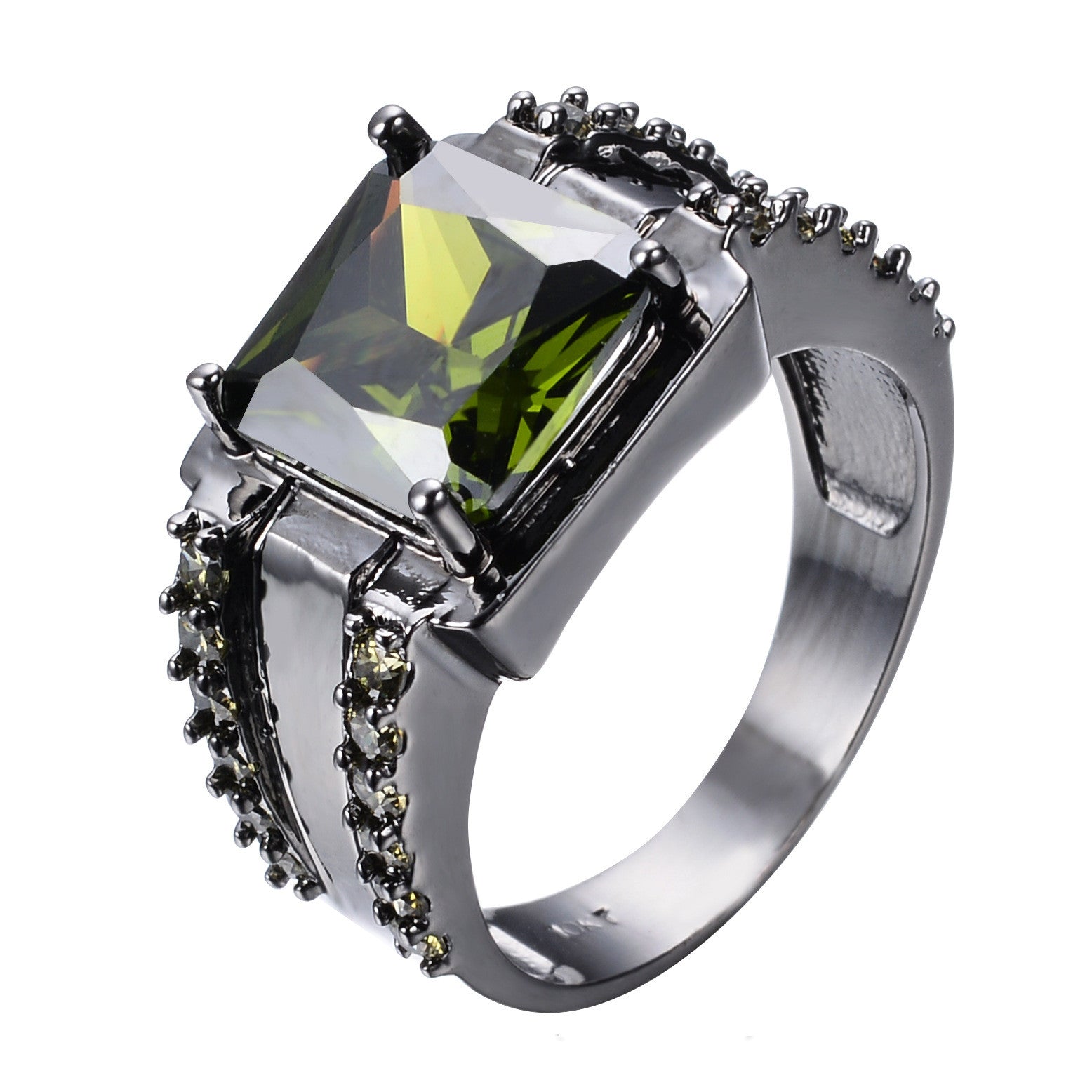Retro Zircon Big Square Diamond Ring