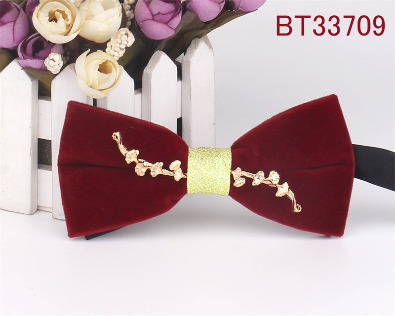 Metal Applique Red Bow Tie
