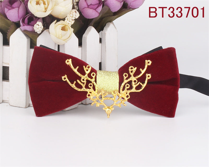 Metal Applique Red Bow Tie