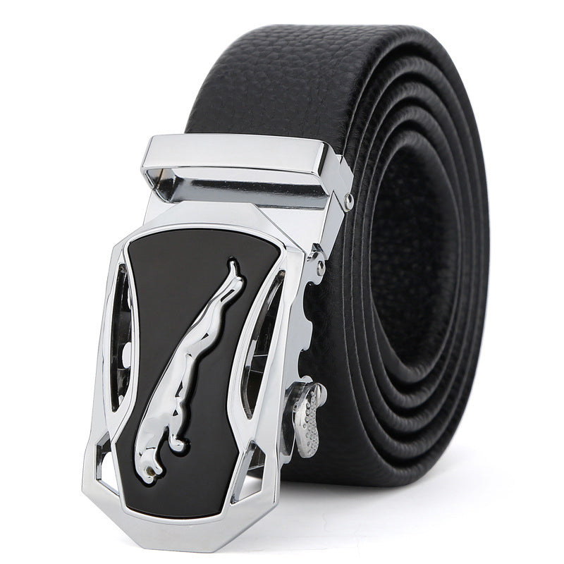Elegant Automatic Alloy Buckle Leather Belt