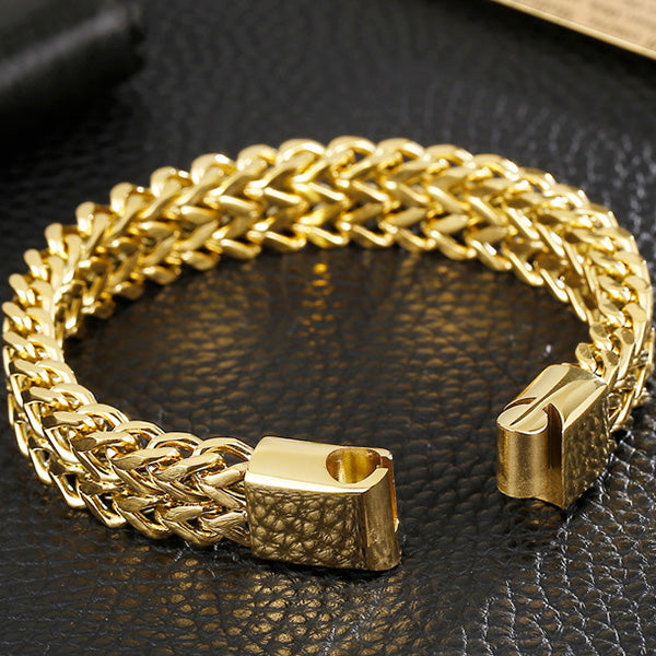 Double Row Titanium Steel Chain Bracelet