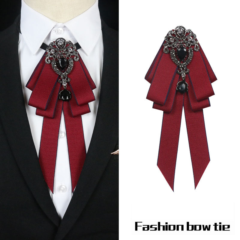 Charmed Rhinestone Brooch Multilayer Tie