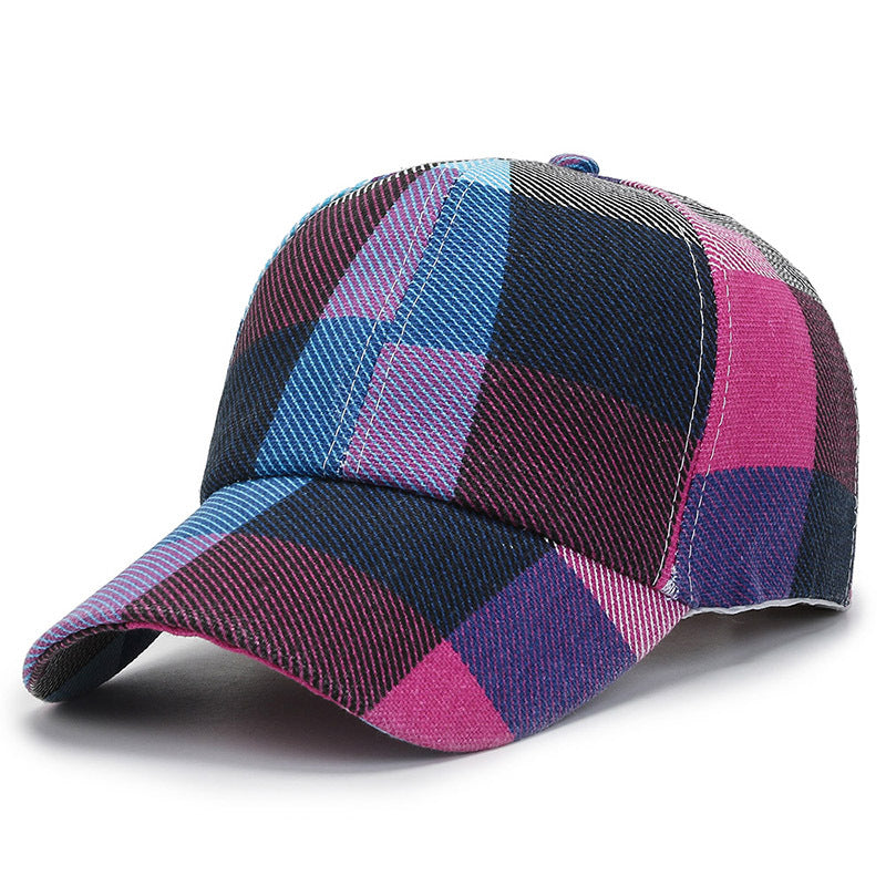 Gorra de lona a cuadros de colores