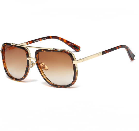 Gradation Lens Aviator Square Sunglasses