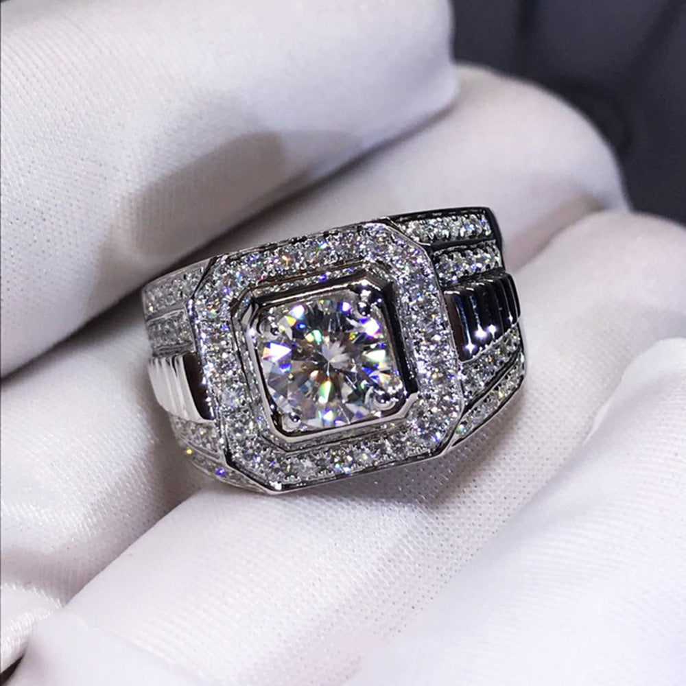 Luxury Geometry Rhinestone Alloy Ring
