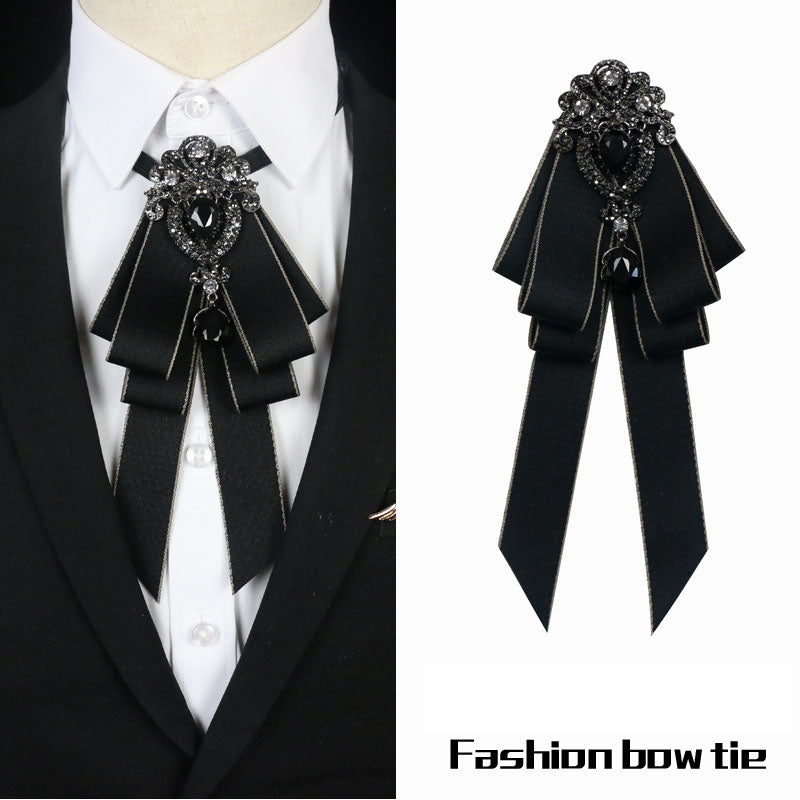 Charmed Rhinestone Brooch Multilayer Tie