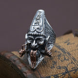 Retro King Of Chinese Adjustable Sterling Silver Ring