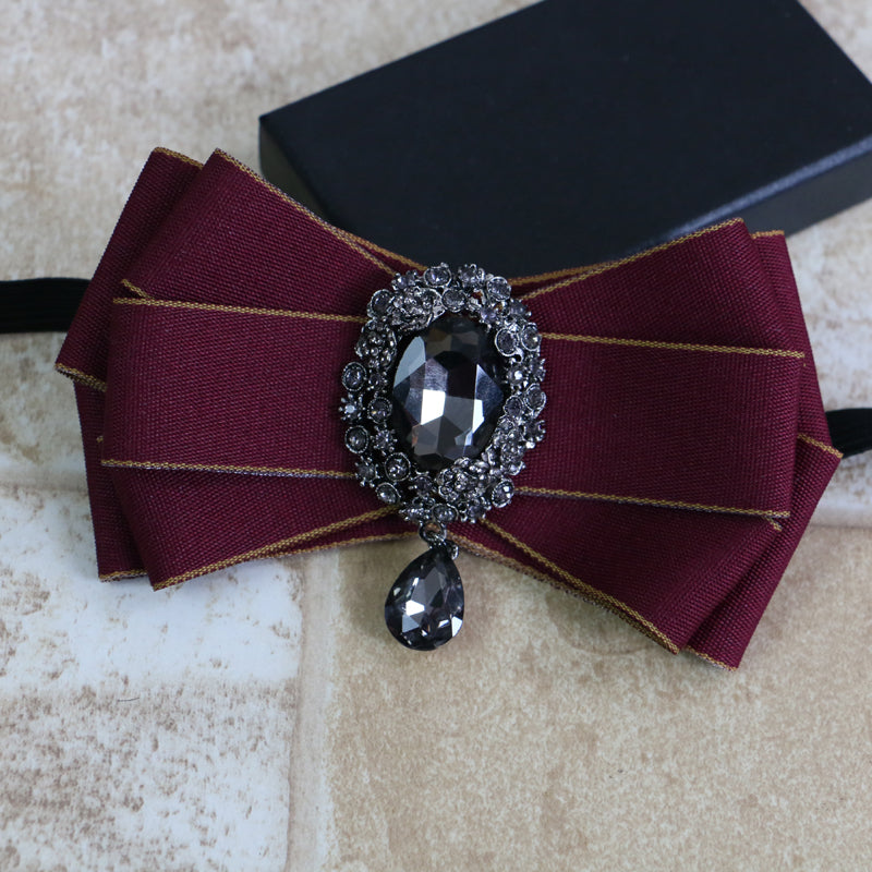 Dangle Rhinestone Applique Bow Tie