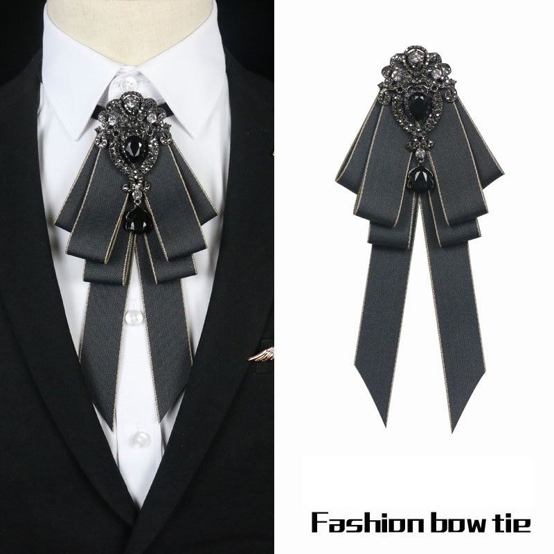 Charmed Rhinestone Brooch Multilayer Tie