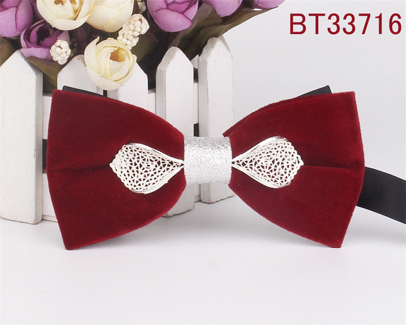 Metal Applique Red Bow Tie
