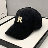 Letter R Embroidery Solid Cap