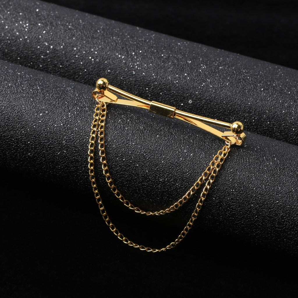 Broche de cuello de cadena de clip de camisa simple